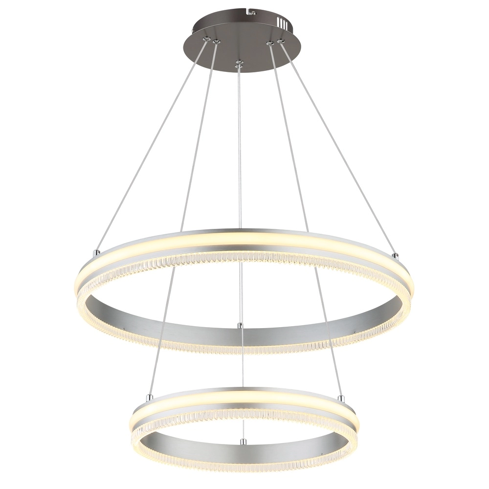 Pendant lamp Francine gunmetal 2 rings Globo 9007371583645