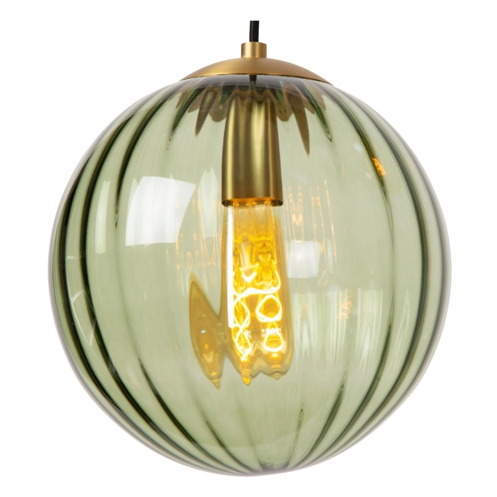 4-light pendant lamp Monsaraz Green and amber glass Lucide 5411212452429