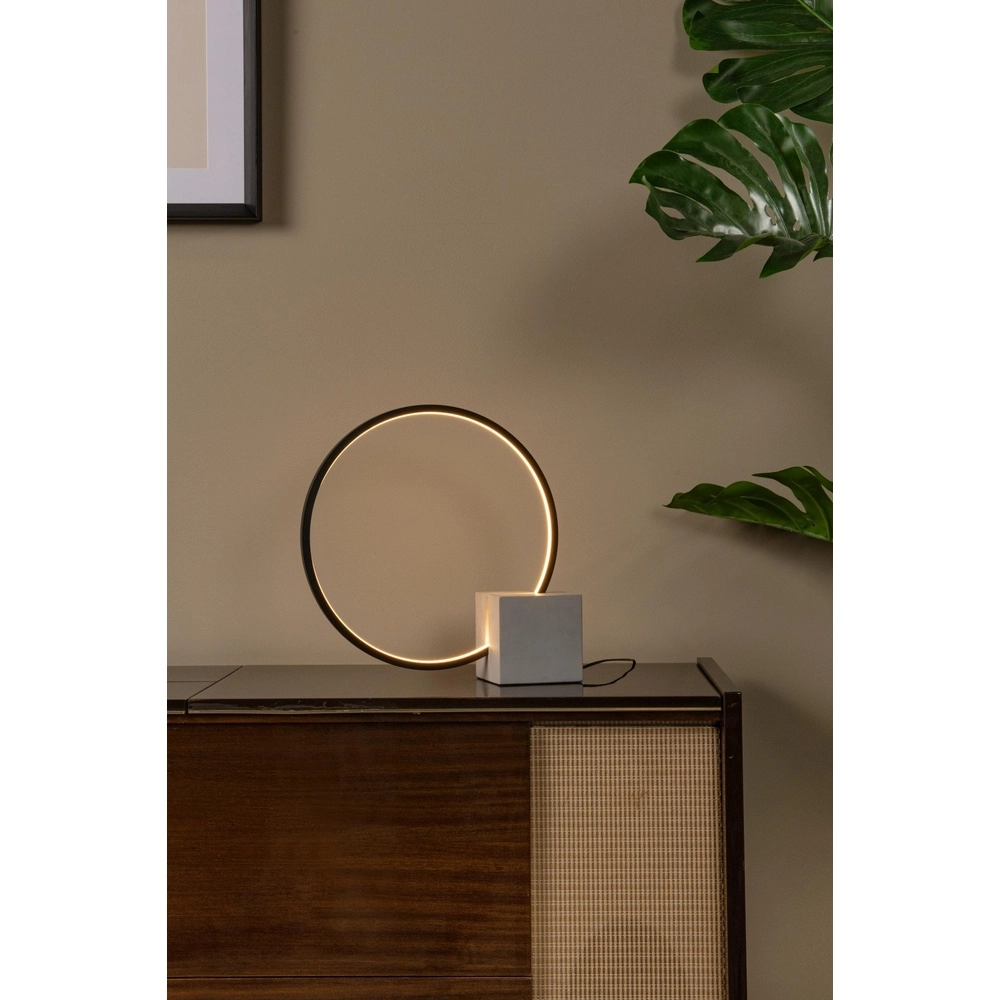 Black table lamp Cirkelis round Ø 32cm Lucide 5411212051677