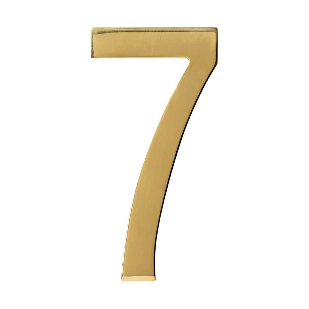 House number 7 Numbra 15cm brass