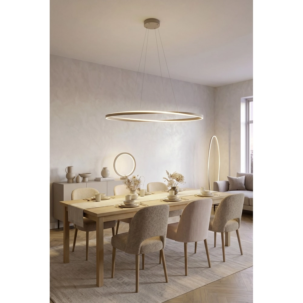 Design pendant lamp Camerota sand brown oval