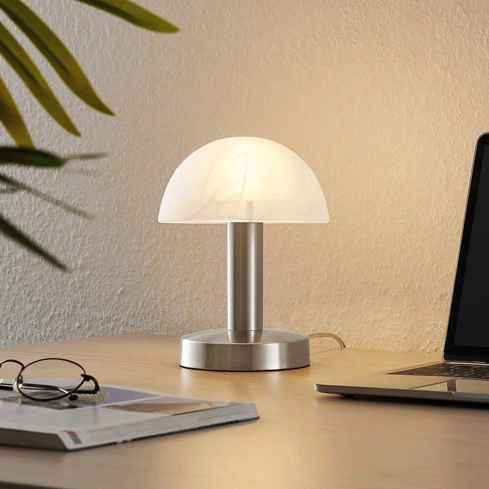 Table lamp Fynn Ii nickel with white glass Trio 4017807551310