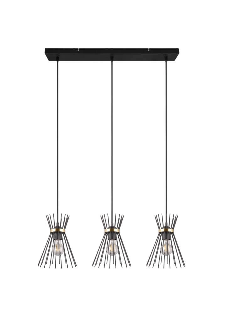 Pendant lamp Rod Design black 3-lights
