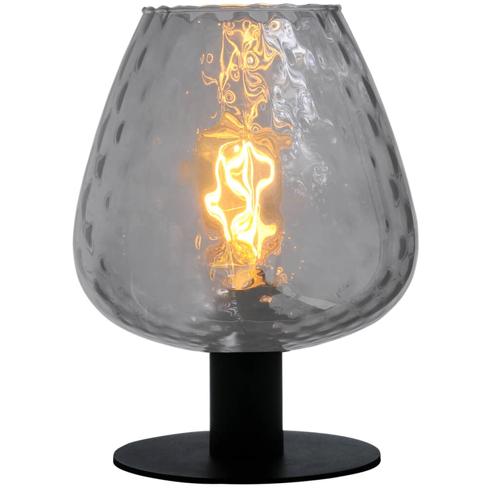 Table lamp Porto with Diamond smoke glass