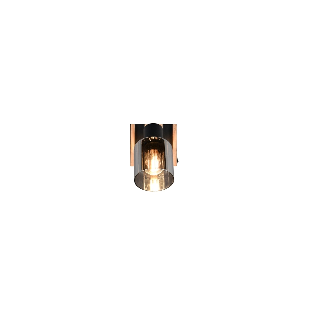 Wall lamp Travia black with wood Trio 4017807682588
