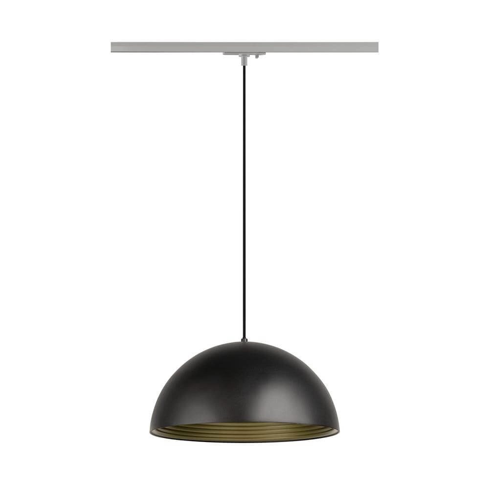 Pendant light for rail Forchini M 40 black and white 1-phase Ø 40cm SLV 4024163298605