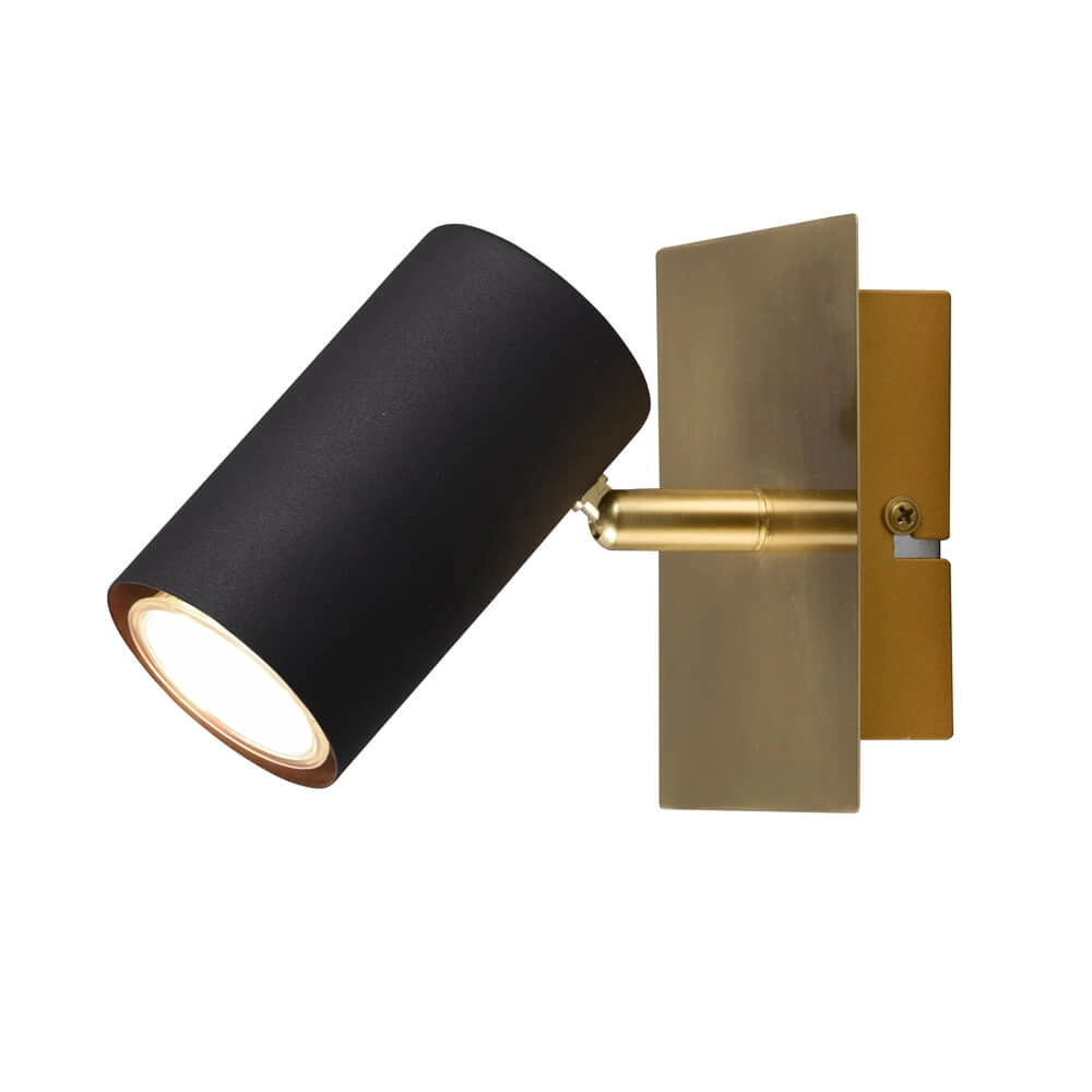 Wall spotlight Marley black with gold