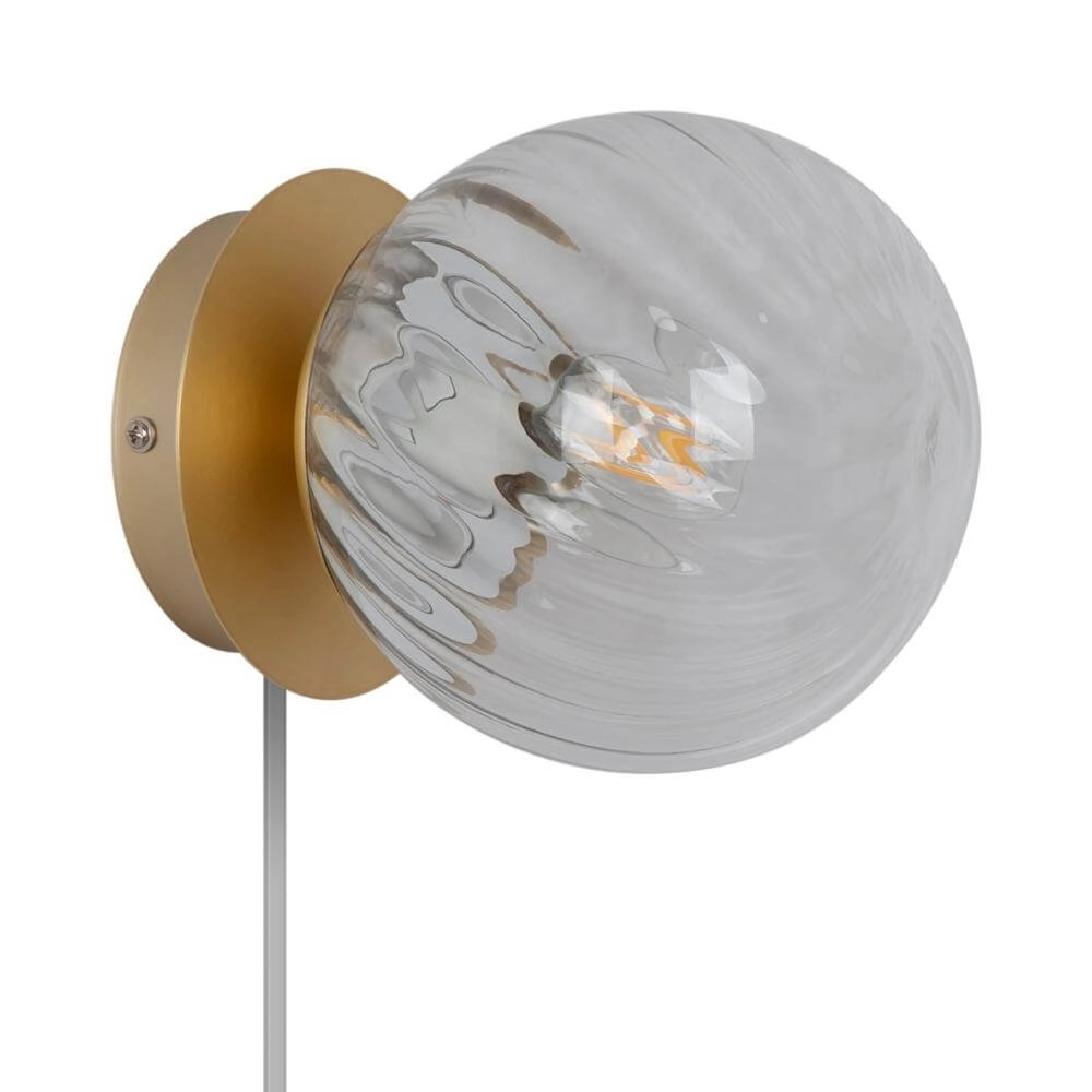 Glass wall lamp Chisell brass Nordlux 5704924015663