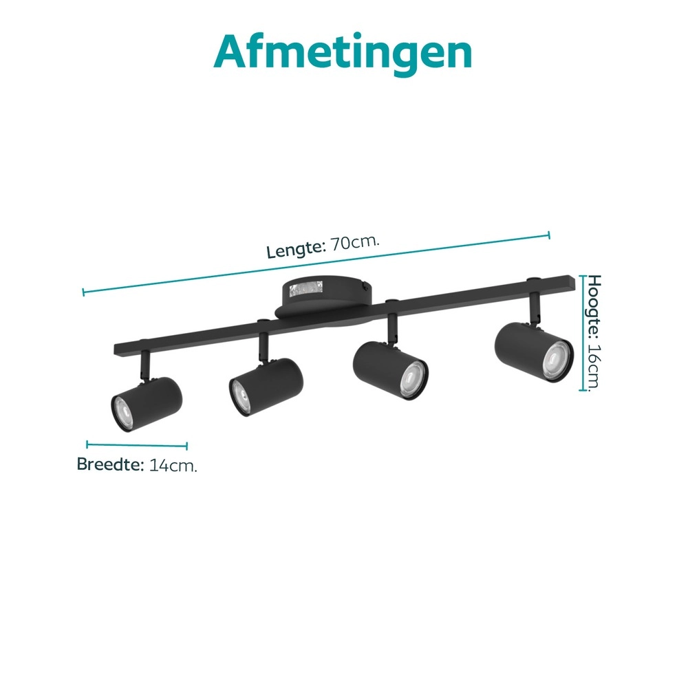 Surface-mounted spot Montemurro 4-light black Eglo 9008606392223