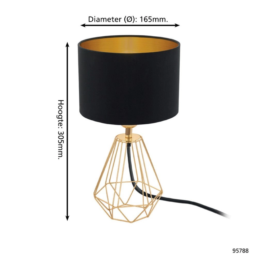 Table lamp Carlton 2 gold with black Eglo 9002759957889