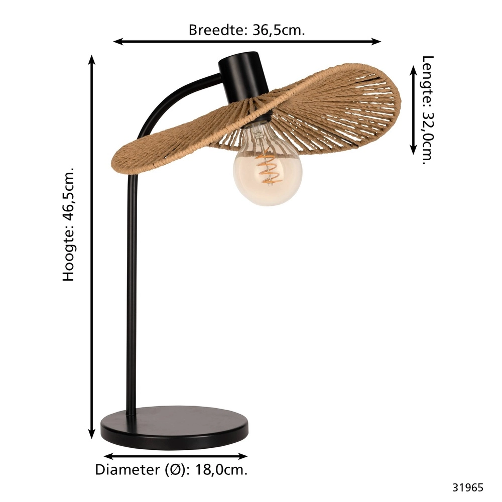 Rattan table lamp Siruela Eglo 9002759319656
