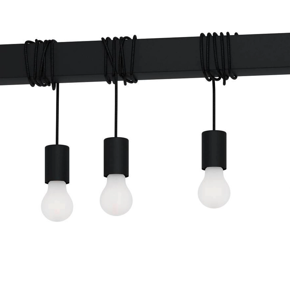 7-light pendant lamp Townshend-B black - dining table Eglo 9002759399382