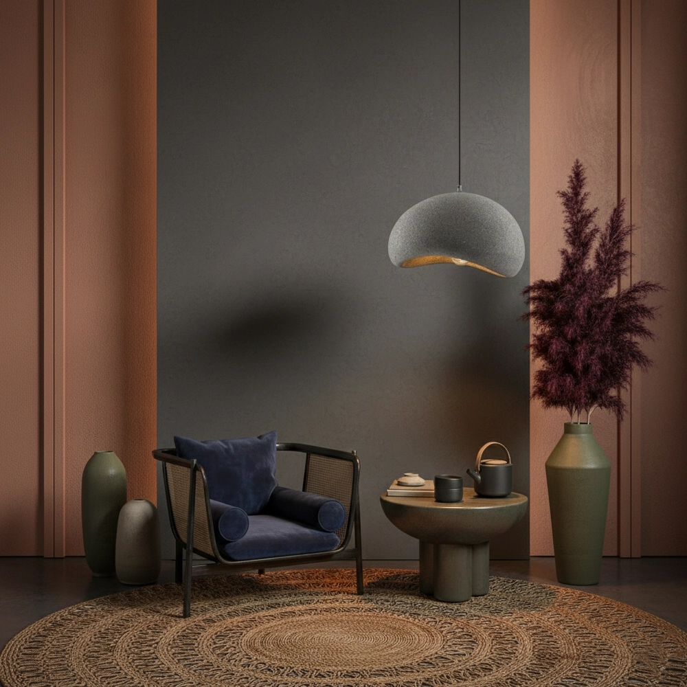 Natural pendant lamp Aere grey 50cm