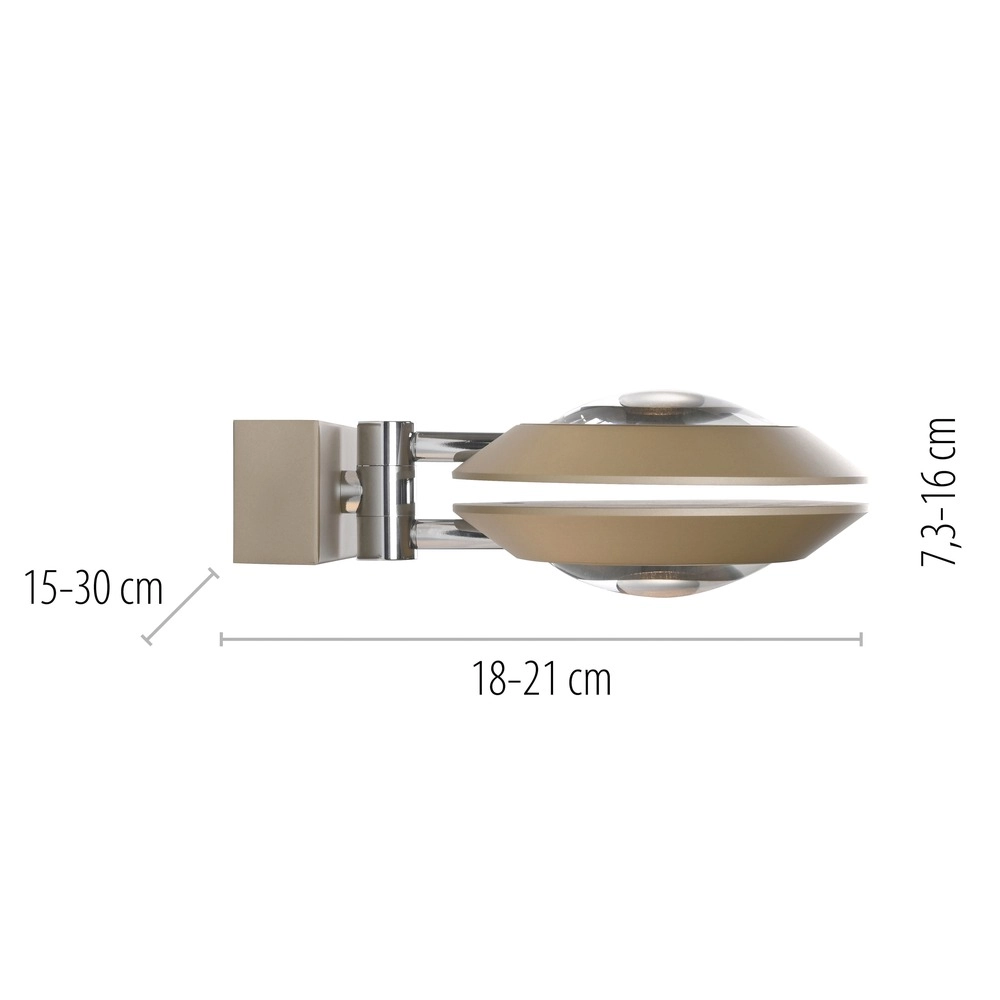 2L led wall light Pure Oculis Bronce Paul Neuhaus 4012248397039
