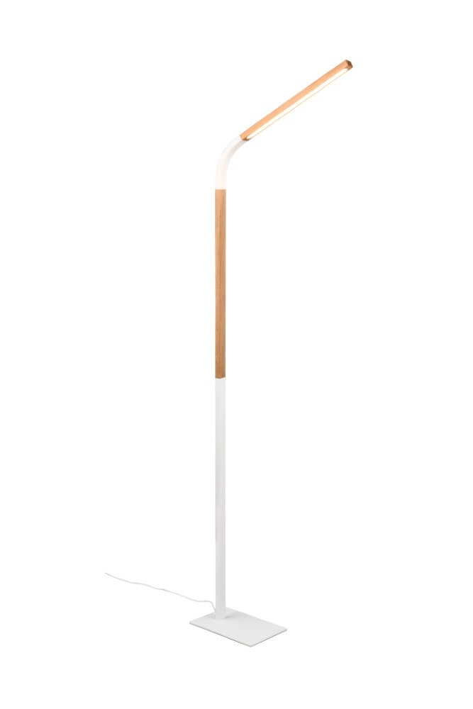 Flexible reading lamp Norris white with wood Trio 4017807600025