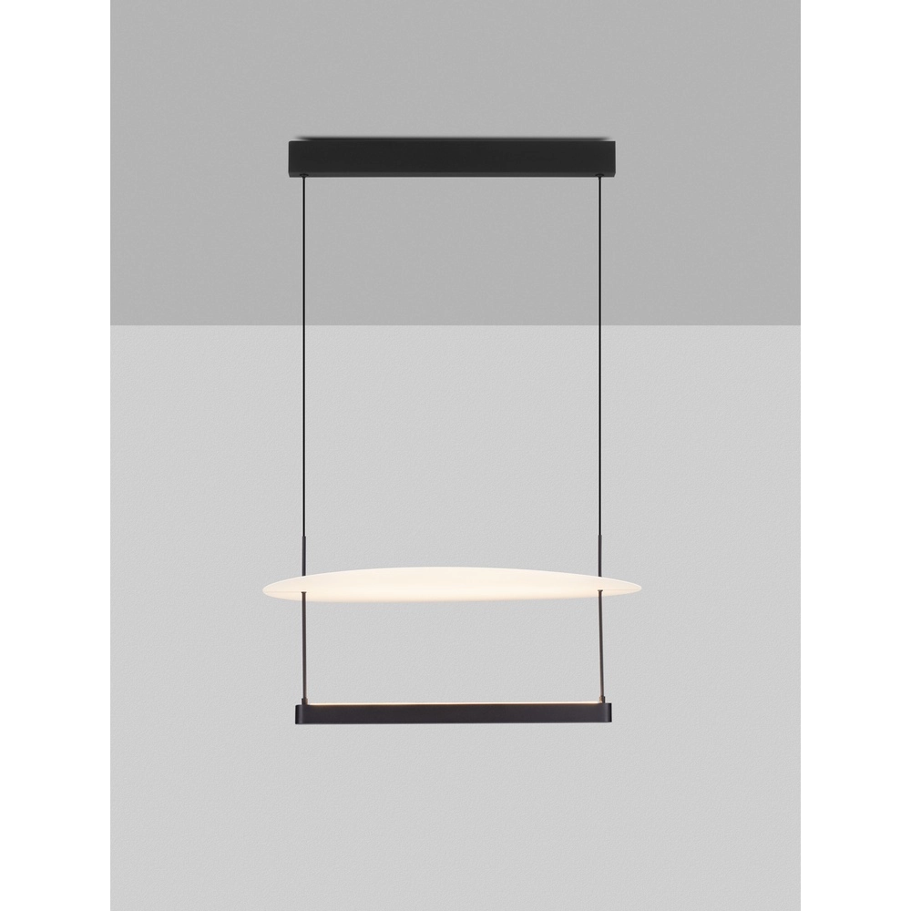 Pendant lamp Diona Ø 60cm black with white 2700K Lyora 5212017470867