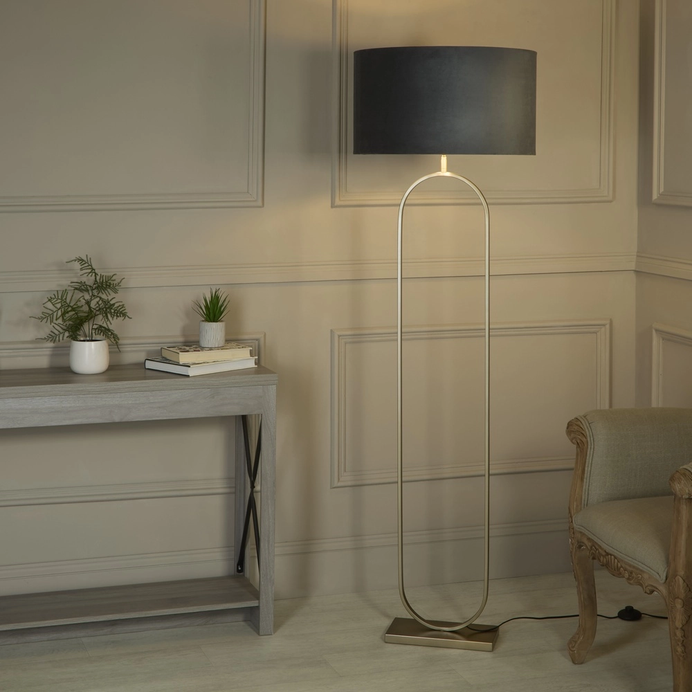 Floor lamp Modish bronze with dark gray shade Searchlight 5053423307626