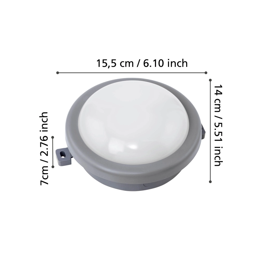 Ceiling lamp Pescolla grey round Eglo 9002759754624
