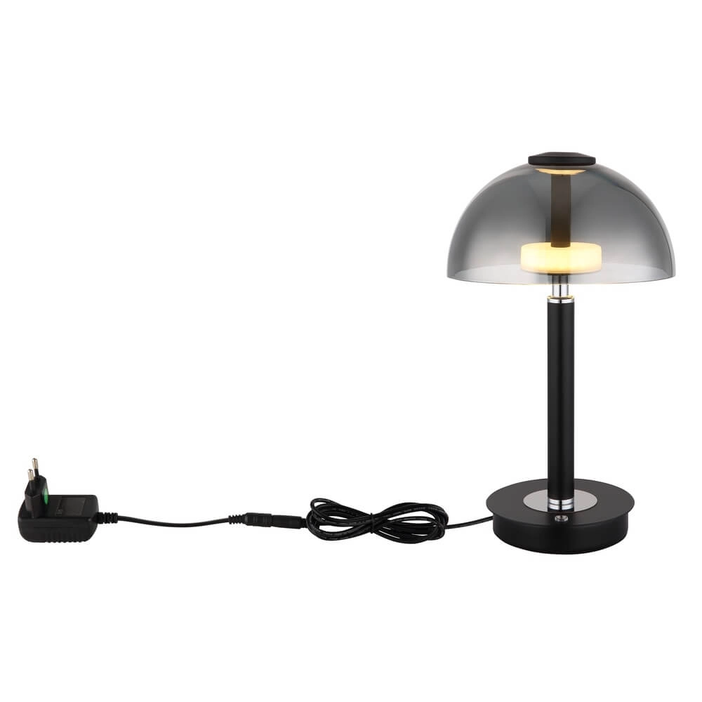 Table lamp Uldin black with smoke glass Globo 9007371468720