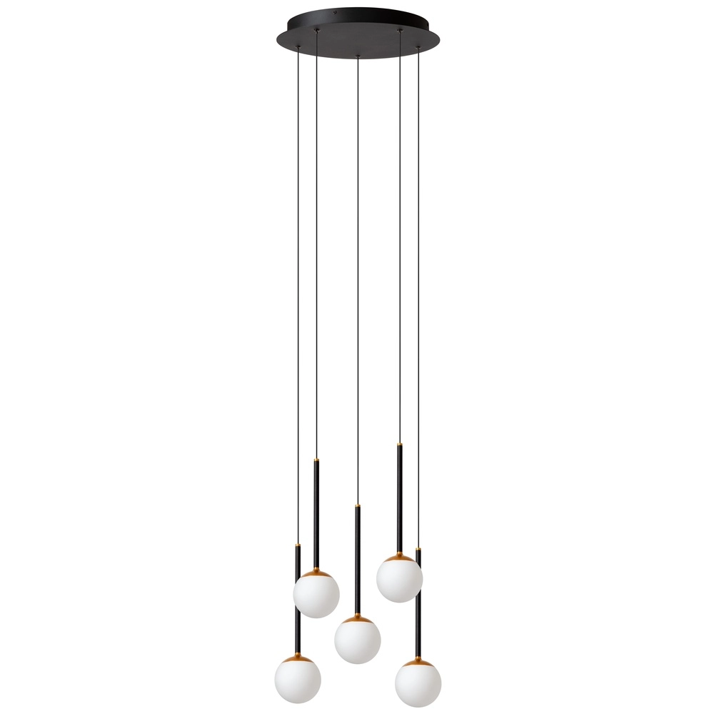 Vide pendant lamp Calina 5-light with white spheres Premium by Lucide 5411212241979