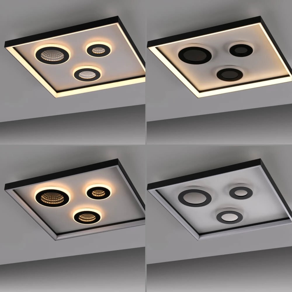 Square ceiling lamp Dune black Paul Neuhaus 4012248384916