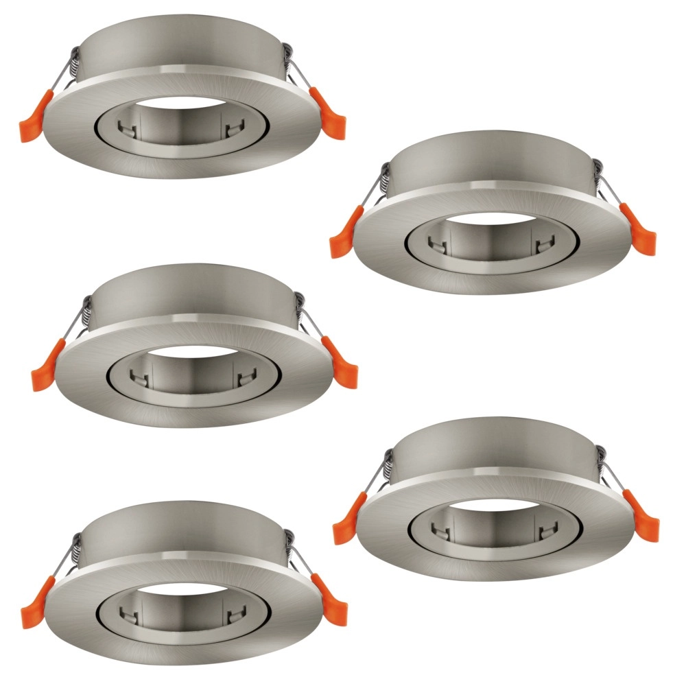 Set of 5 recessed spotlights Barranco nickel Ø 9cm