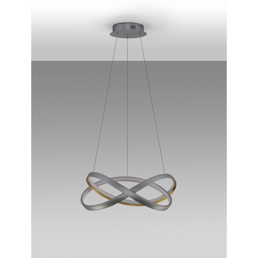 Design pendant lamp Odrey silver-gray with gold Lyora 5212017444745