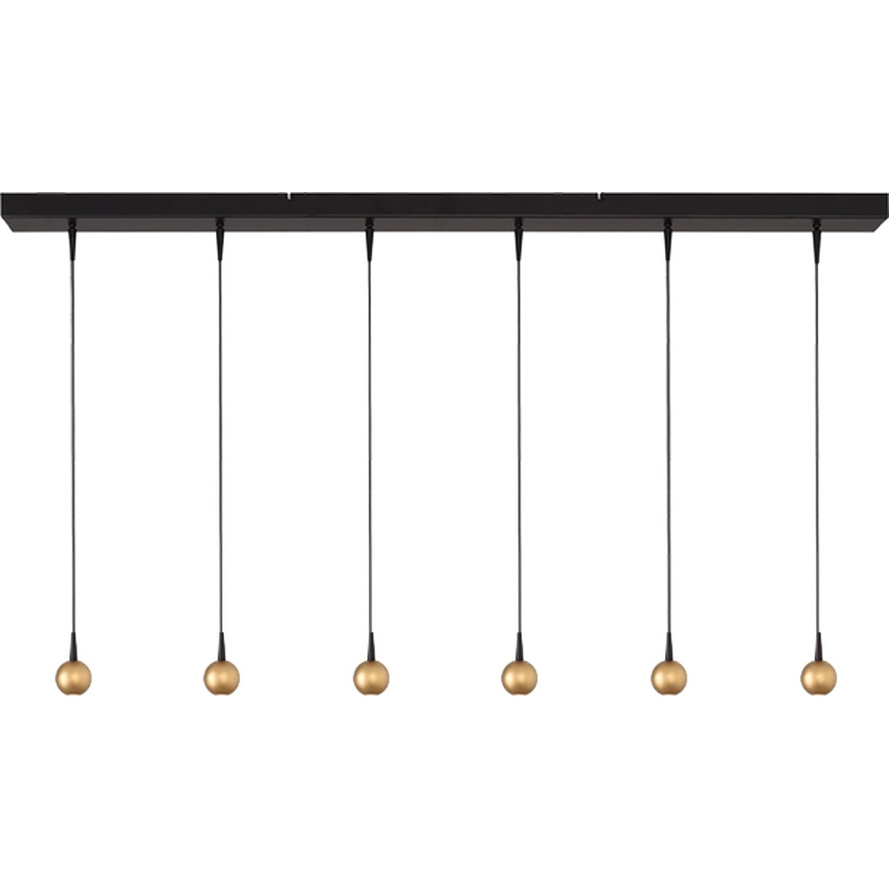 6-light pendant lamp Talana black with gold Ø 6cm DTW