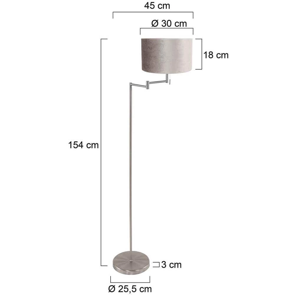 Floor lamp Bella metal with silver shade Steinhauer 8712746174502