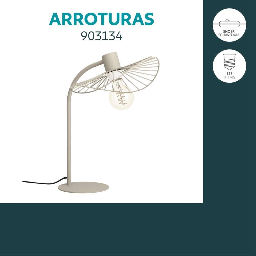 Design table lamp Arroturas sand brown