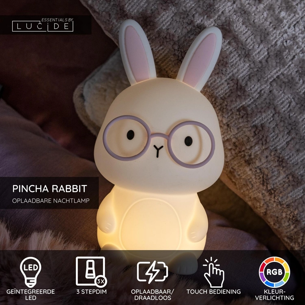 Children's room night light Pincha Rabbit bunny Lucide 5411212541376