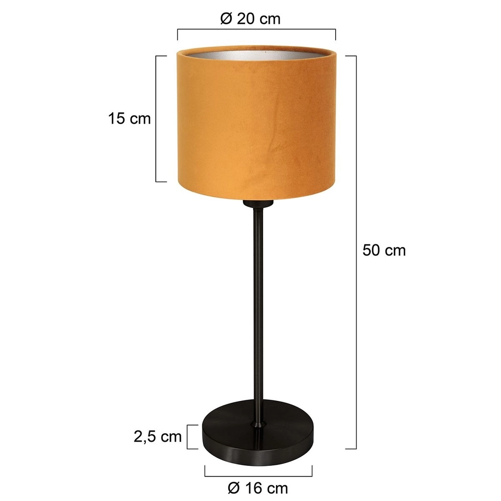 Black table lamp Noor with golden cap Steinhauer 8712746182187