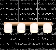 Hanging lamp Cameron 4-light white with wood brown Trio 4017807502916