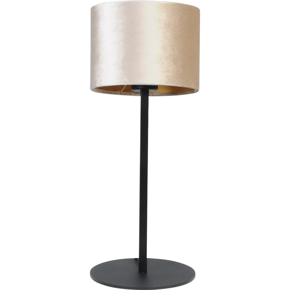Black table lamp Venus with sand-colored lampshade