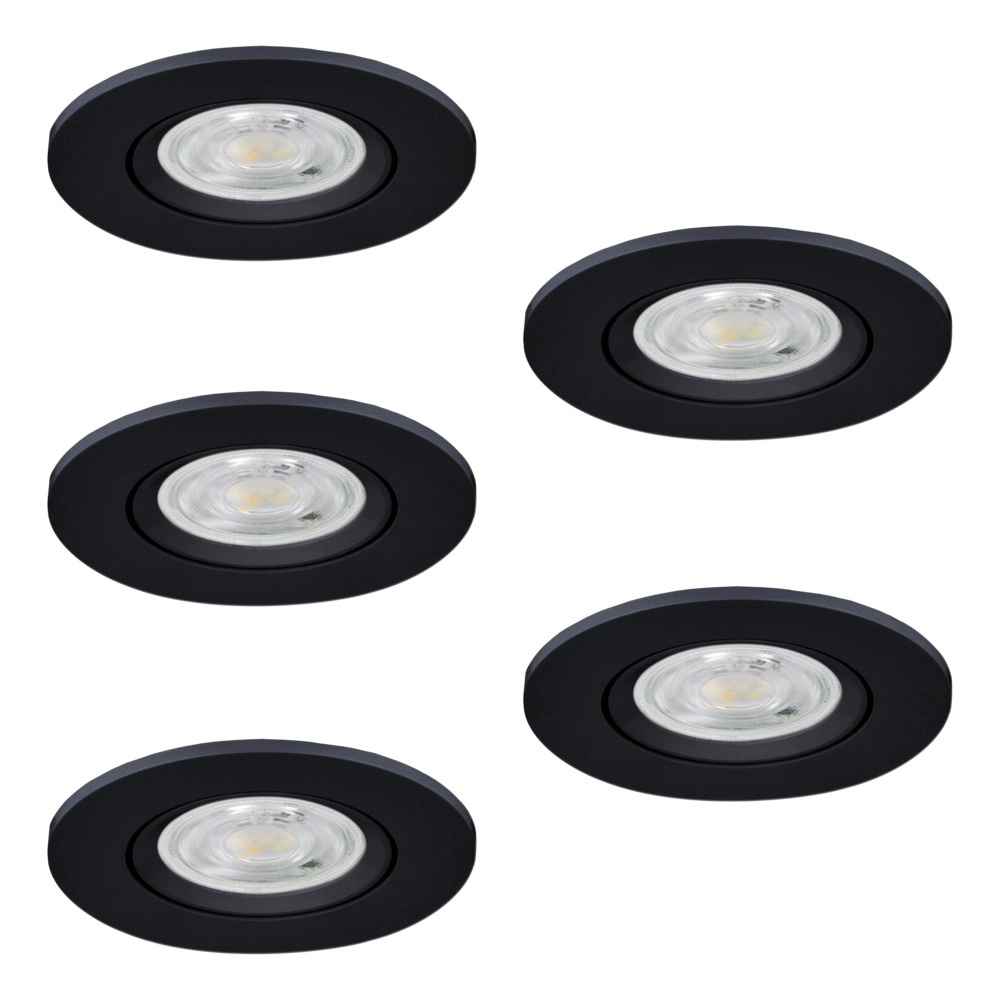 Set of 5 recessed spotlights Barranco black Ø 9cm - 3-step CCT Eglo 9008606359462