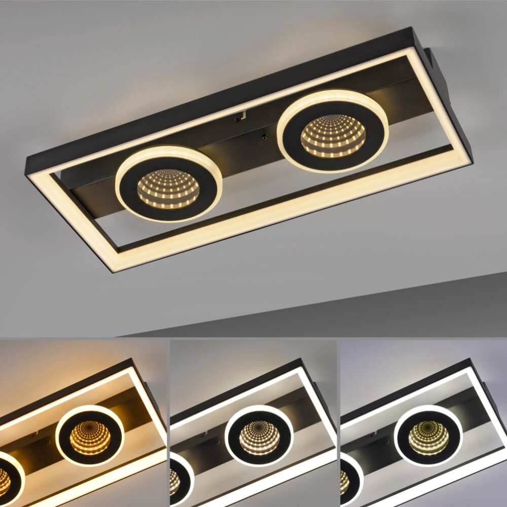 Rectangular ceiling lamp Traforo double Paul Neuhaus 4012248384893