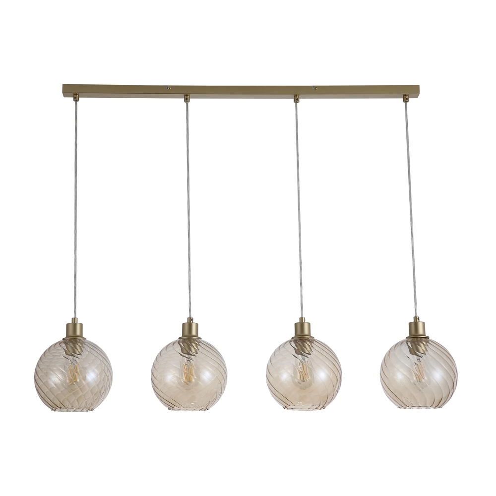 Pendant lamp Radiance 4-light gold Searchlight 5053423305813