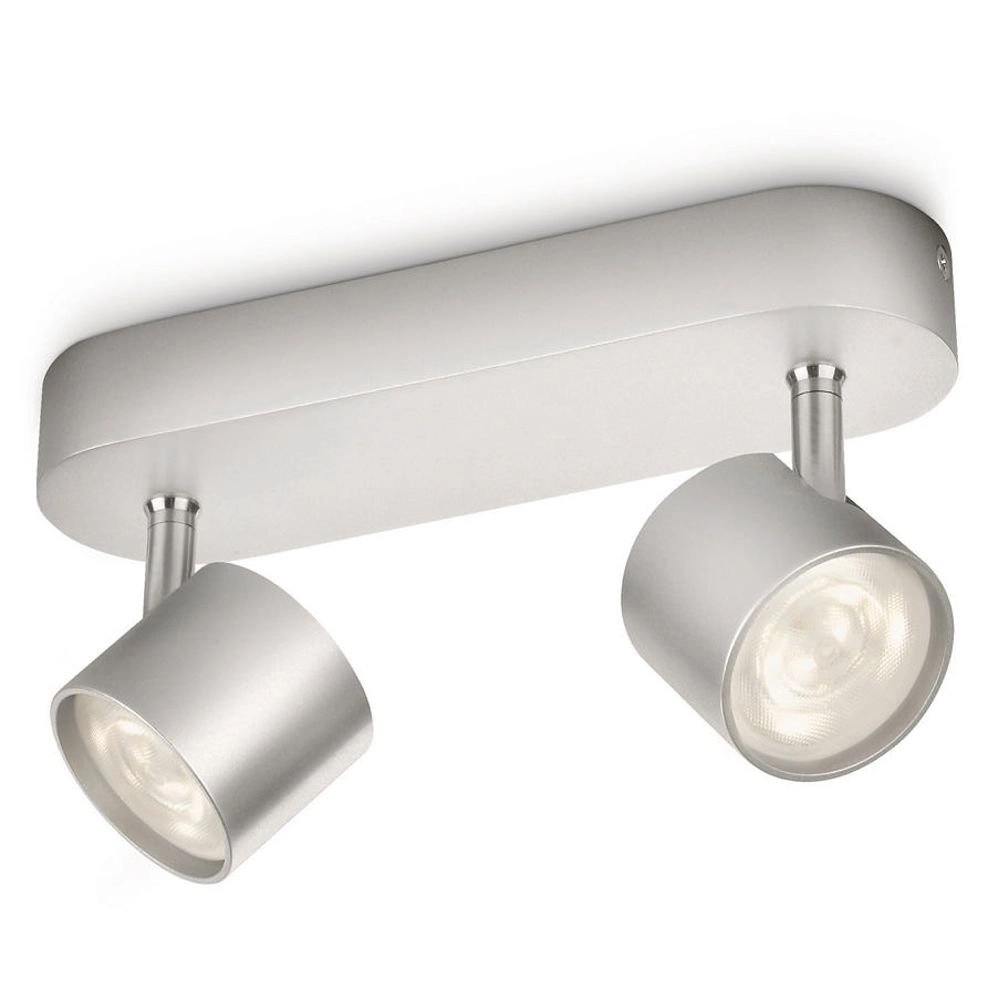 LED ceiling spot My Living Star 2-light metal gray