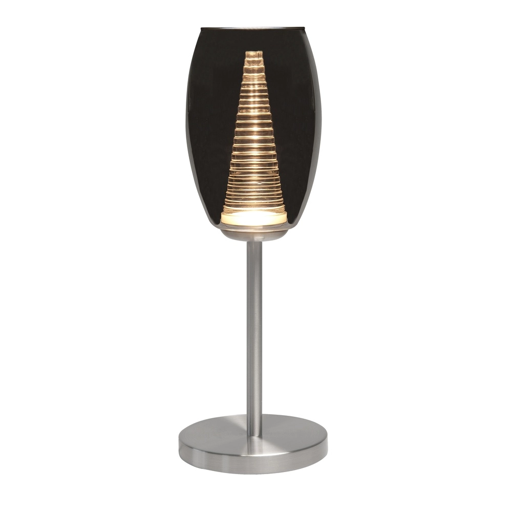 Table lamp Nebula nickel with smoke glass