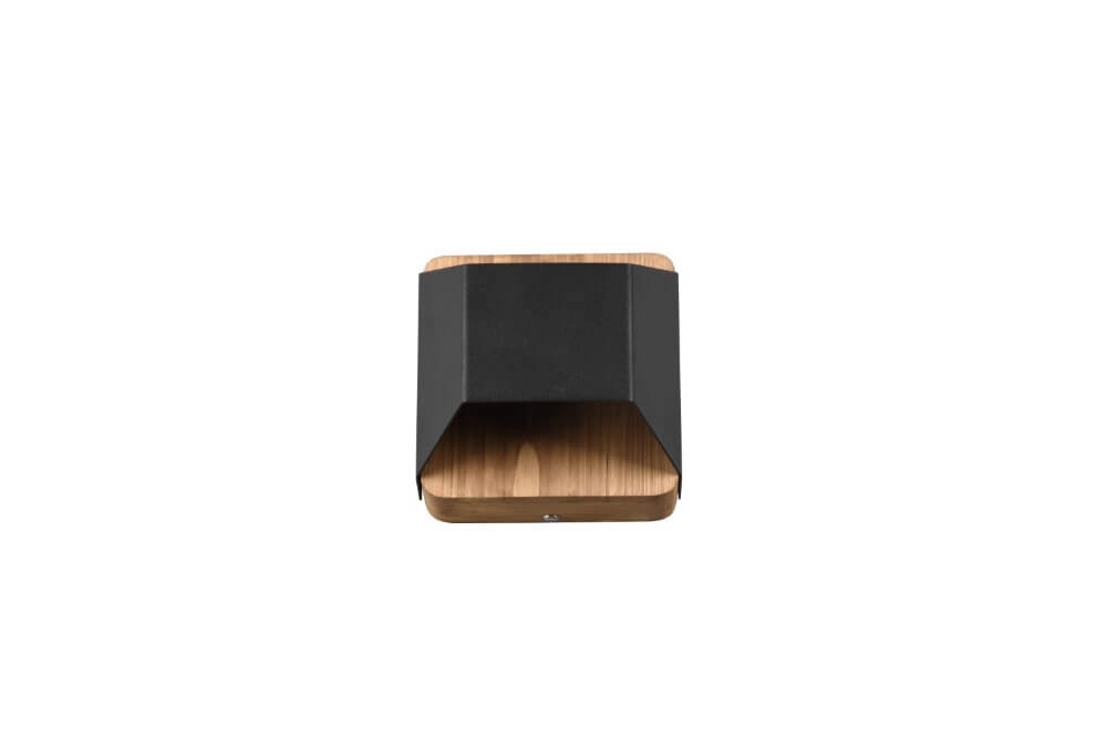 Wall lamp Arino 12cm black with wood brown Trio 4017807502756