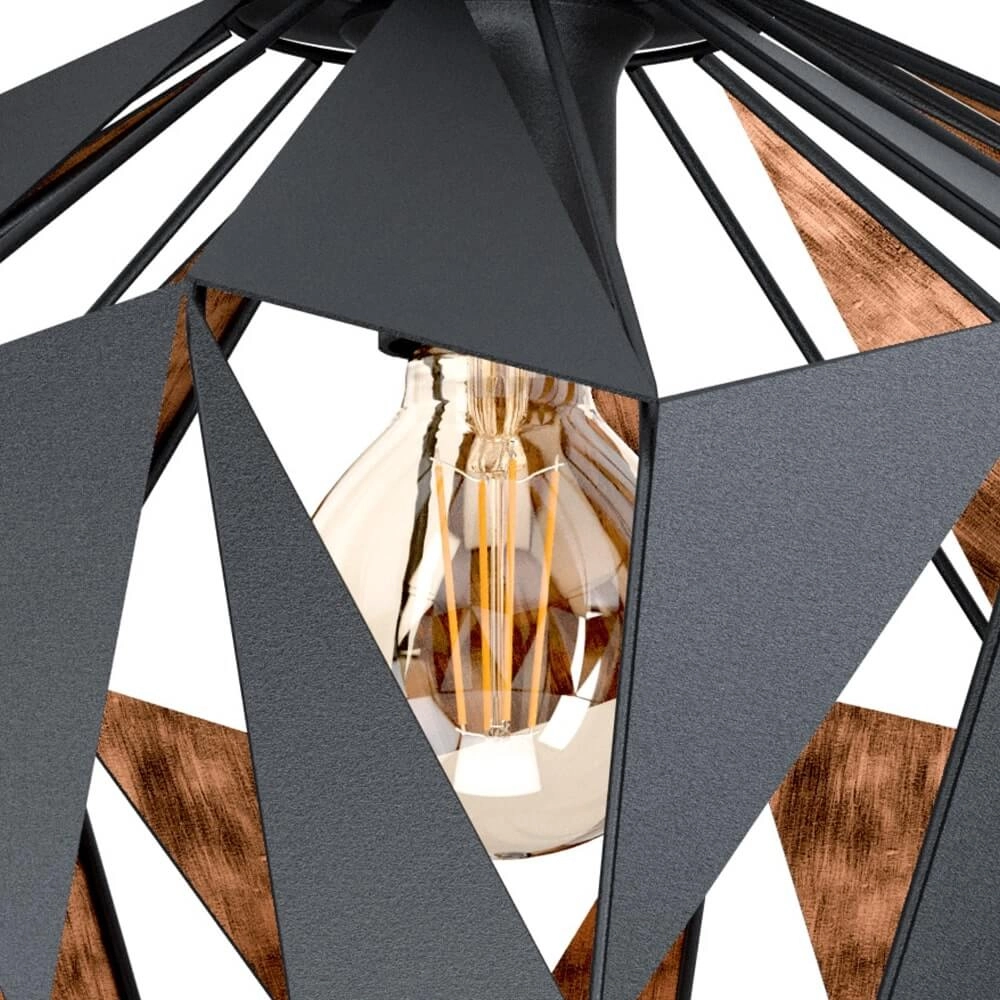 Ceiling lamp Carlton 6 black/copper Ø 47cm Eglo 9002759433994