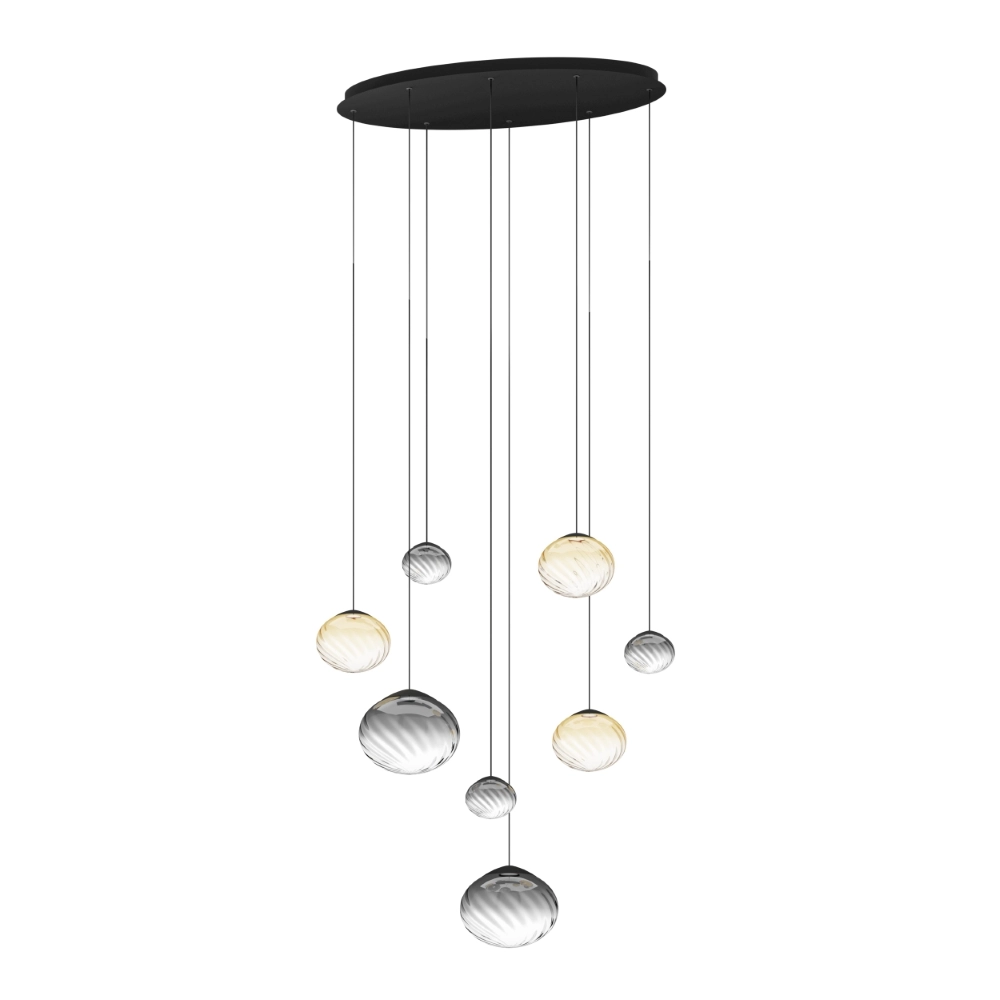 Pendant lamp Pantoja Black oval