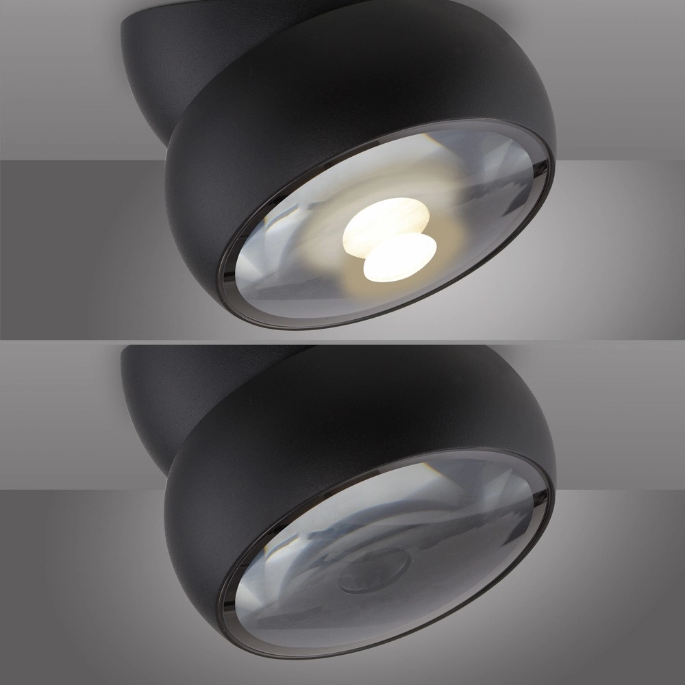 Black surface-mounted spotlight Pure Move Ø 11cm - Led Paul Neuhaus 4012248395745