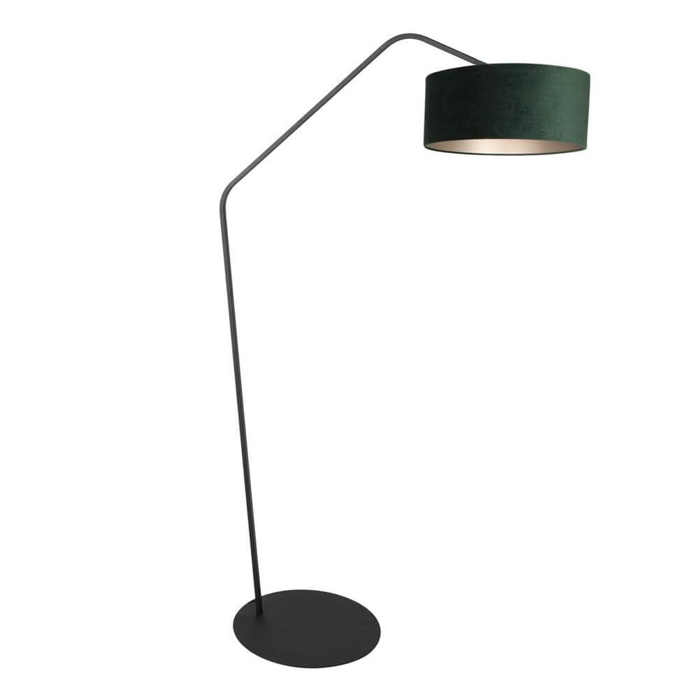 Floor lamp Zig-Zag black with green shade Ø 50cm