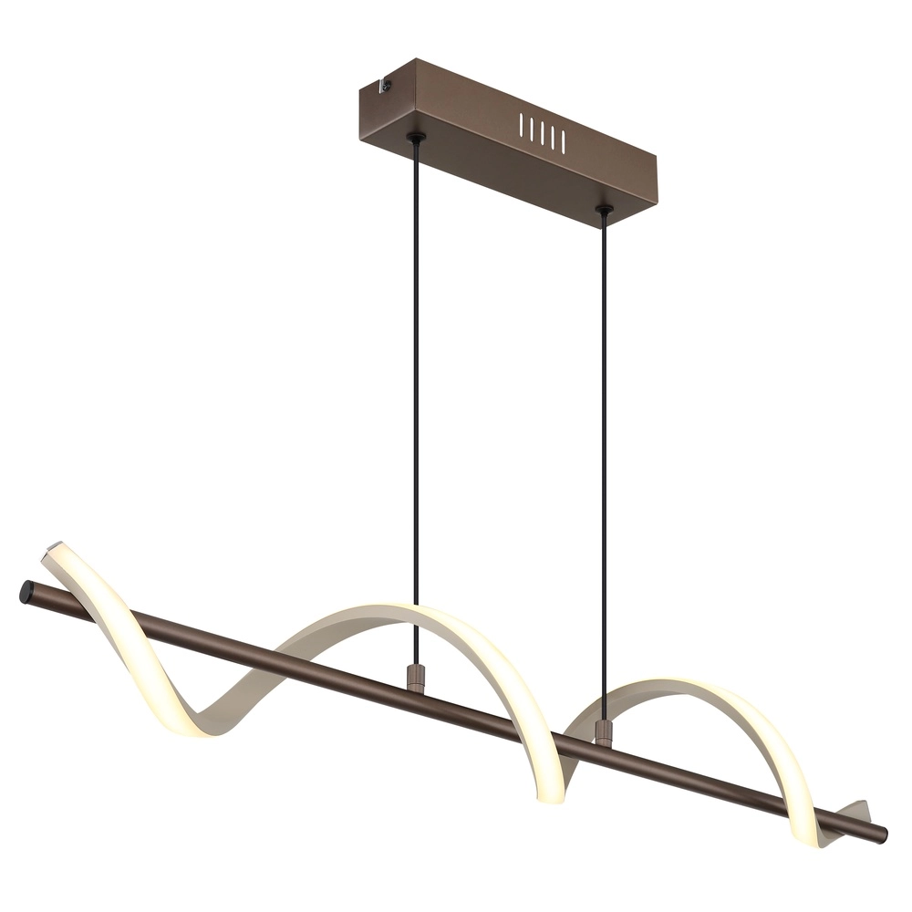 Pendant lamp Spiro bronze with sand brown