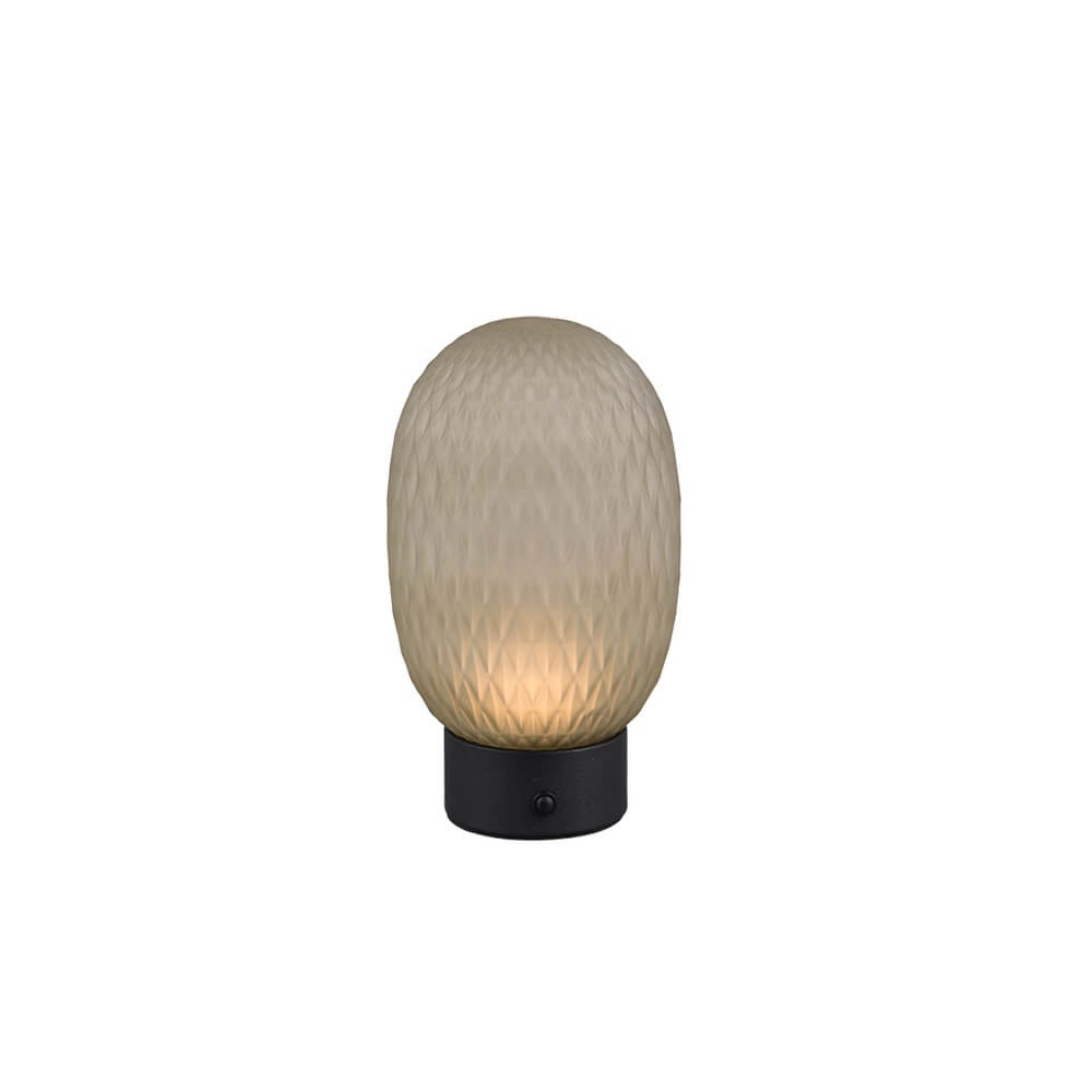 Table lamp Facette Black with green glass Trio 4017807643565