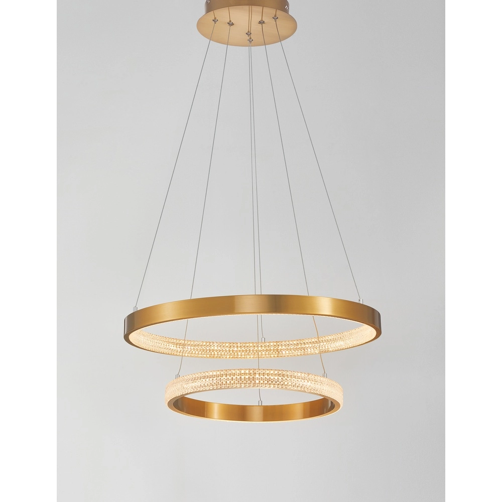 Pendant lamp Preston gold Ø 60cm double