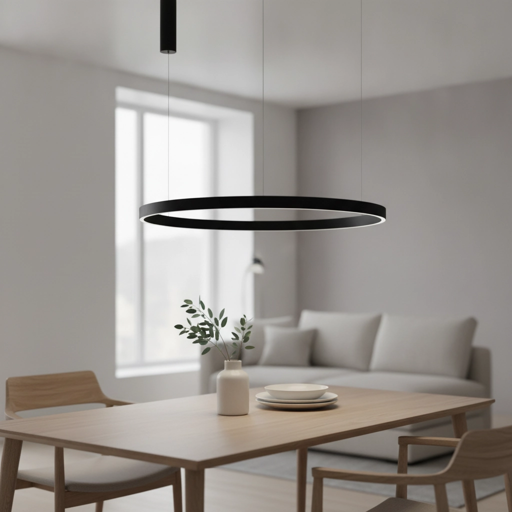 Black pendant lamp Elowen design Ø 98cm
