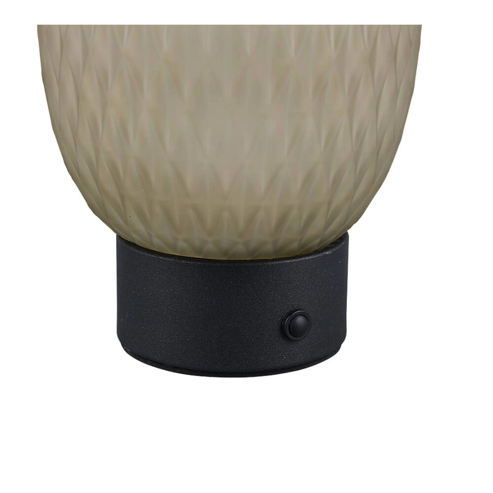 Table lamp Facette Black with green glass Trio 4017807643565