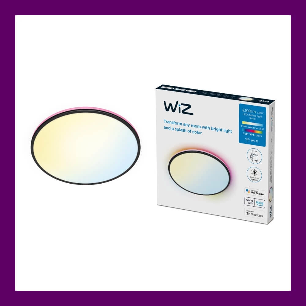 Smart ceiling light Rune Ø 40cm - black WiZ 8719514554290